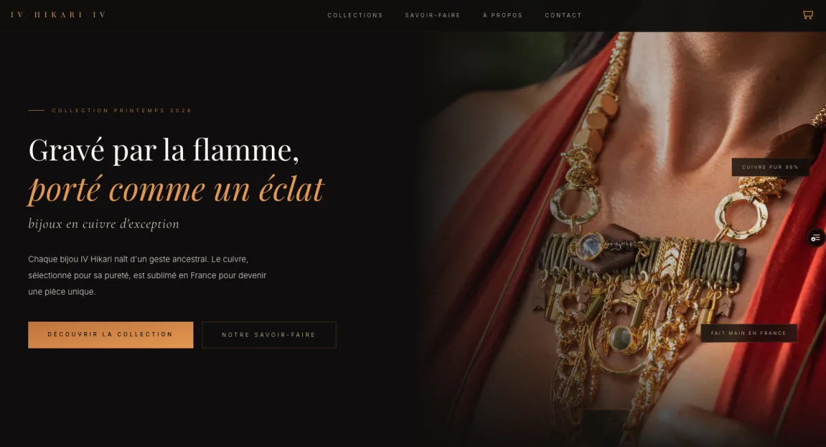 Aperçu du site e-commerce IV Hikari IV